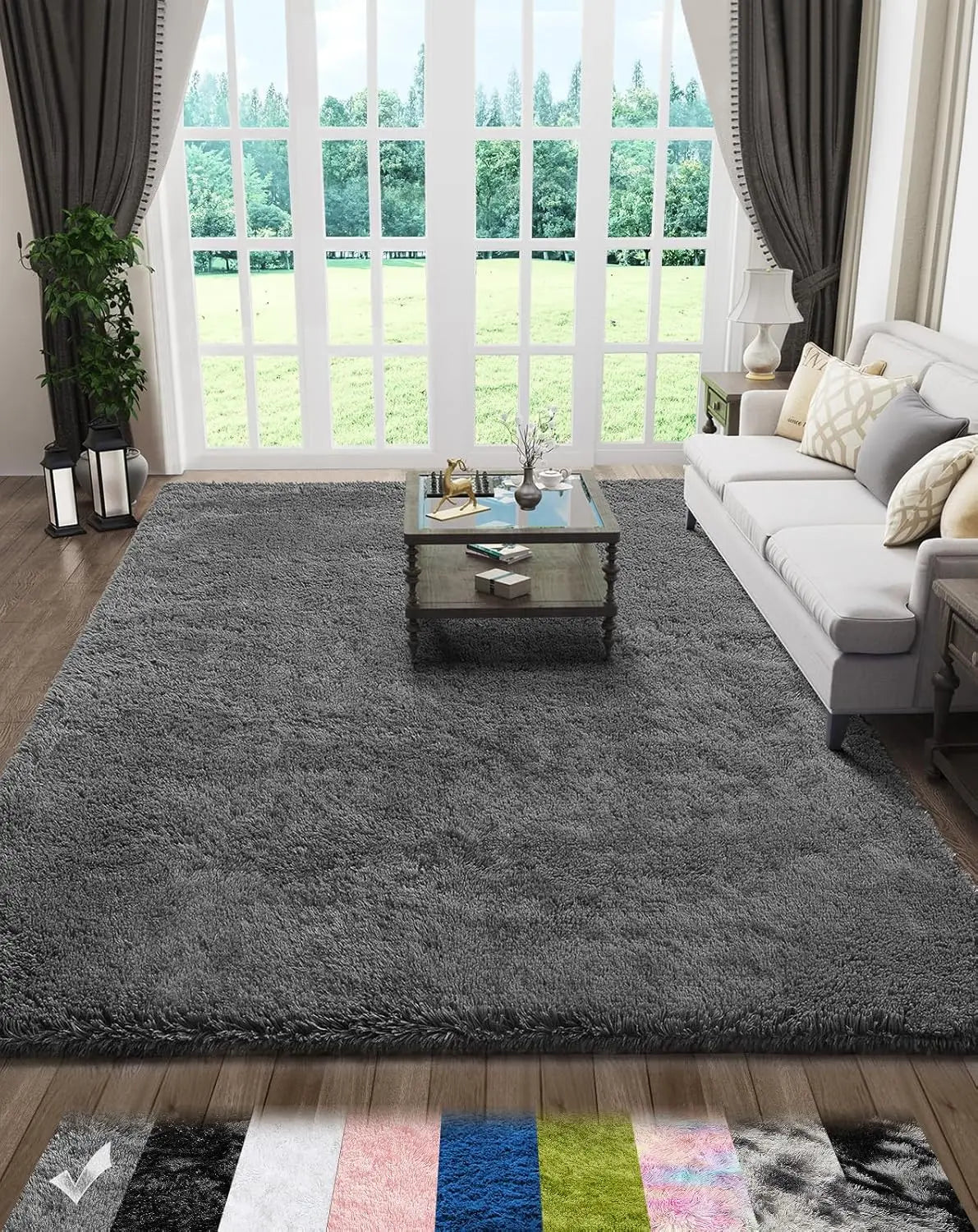 Tie-Dye Plush Shaggy Rug – Soft Carpet for Bedroom & Living Room