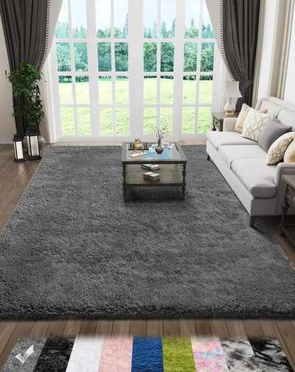 Tie-Dye Plush Shaggy Rug – Soft Carpet for Bedroom & Living Room