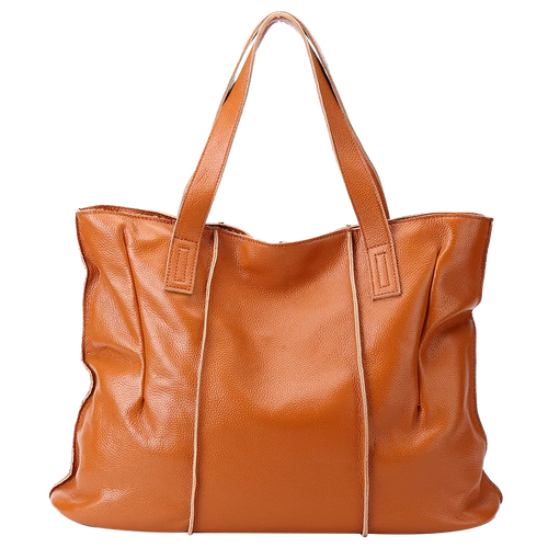Genuine Leather Women's Large Tote Bag – Soft Cowhide Shoulder Bag