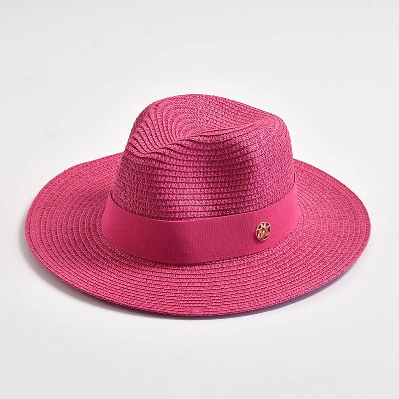 Panama Straw Sun Hat Unisex Elegant Beach Travel Hat