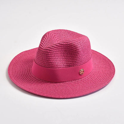 Panama Straw Sun Hat Unisex Elegant Beach Travel Hat