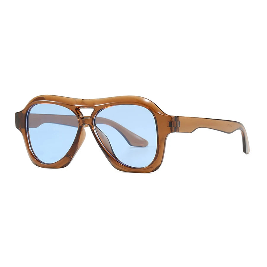 Double Bridge Retro Sunglasses – Gradient Aviator Unisex