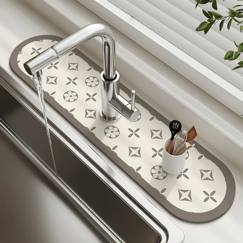Diatomaceous Earth Sink Drain Mat – Absorbent Kitchen Faucet Mat