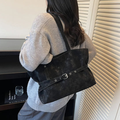 Women Faux Suede Large Capacity Shoulder Bag