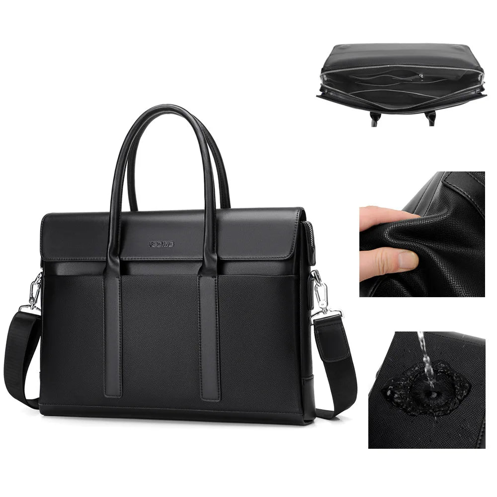 Men's Leather Briefcase Alligator Texture Business Bag