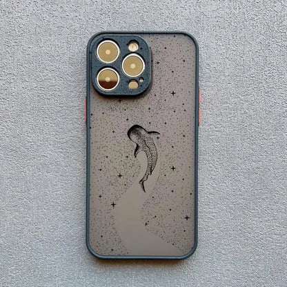Manta Ray Dotted Art Phone Case – iPhone 17 16 15 14 13 12 11 Pro Max