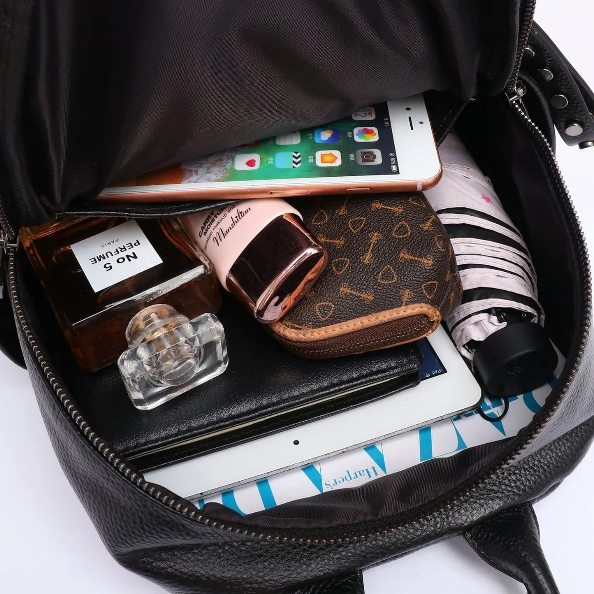 Genuine Leather Women's Backpack – Quilted Luxury Design