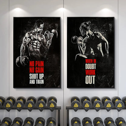 Gym Motivational Quote Wall Art Poster – Bodybuilding Canvas Print