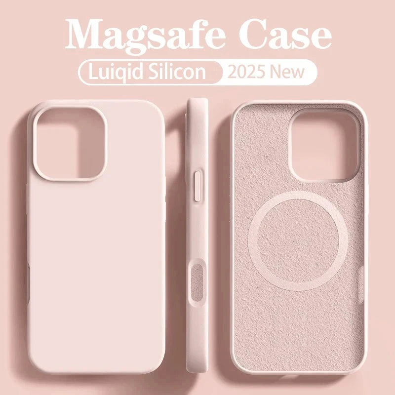 Original Magsafe Liquid Silicone Phone Case Iphone 17 16 14 15 Plus 13 Pro Max Wireless Charge