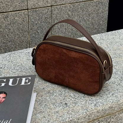 Russian Women's Genuine Suede Cowhide Leather Shoulder Bag