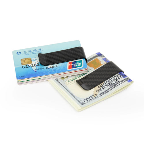Real Carbon Fiber Money Clip with Card Holder – 22mm