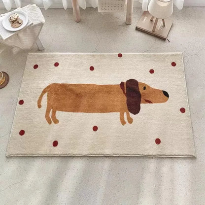 Cute Dog Non-Slip Bath Mat – Machine Washable Bathroom & Door Rug