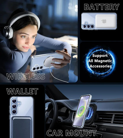 Clear Magnetic Case for Samsung Galaxy S25 S24 S23 S22 S21