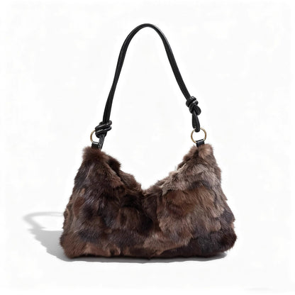 Mink Fur Shoulder Bag – Luxury Women's Crossbody Handbag