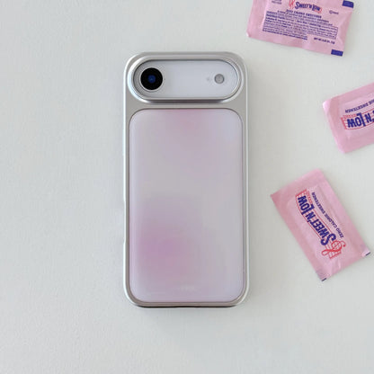 Pink Blur iPhone Case – Luxury Gold Frame Star Design