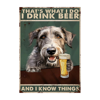 Funny Dog Beer Poster – That's What I Do I Drink Beer Wall Art