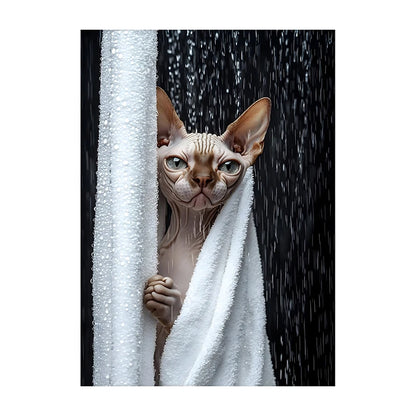 Cute Dog Bathroom Wall Art Poster – Funny Shower Print