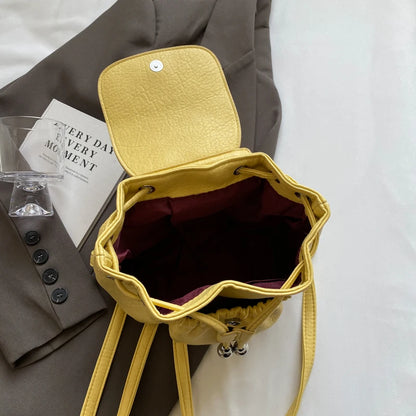 Candy Color Women's Cute Small Pu Leather Backpacks