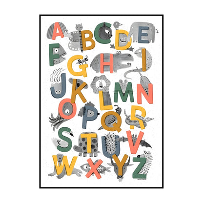 Dinosaur Alphabet Poster – Kids ABC Wall Art Print