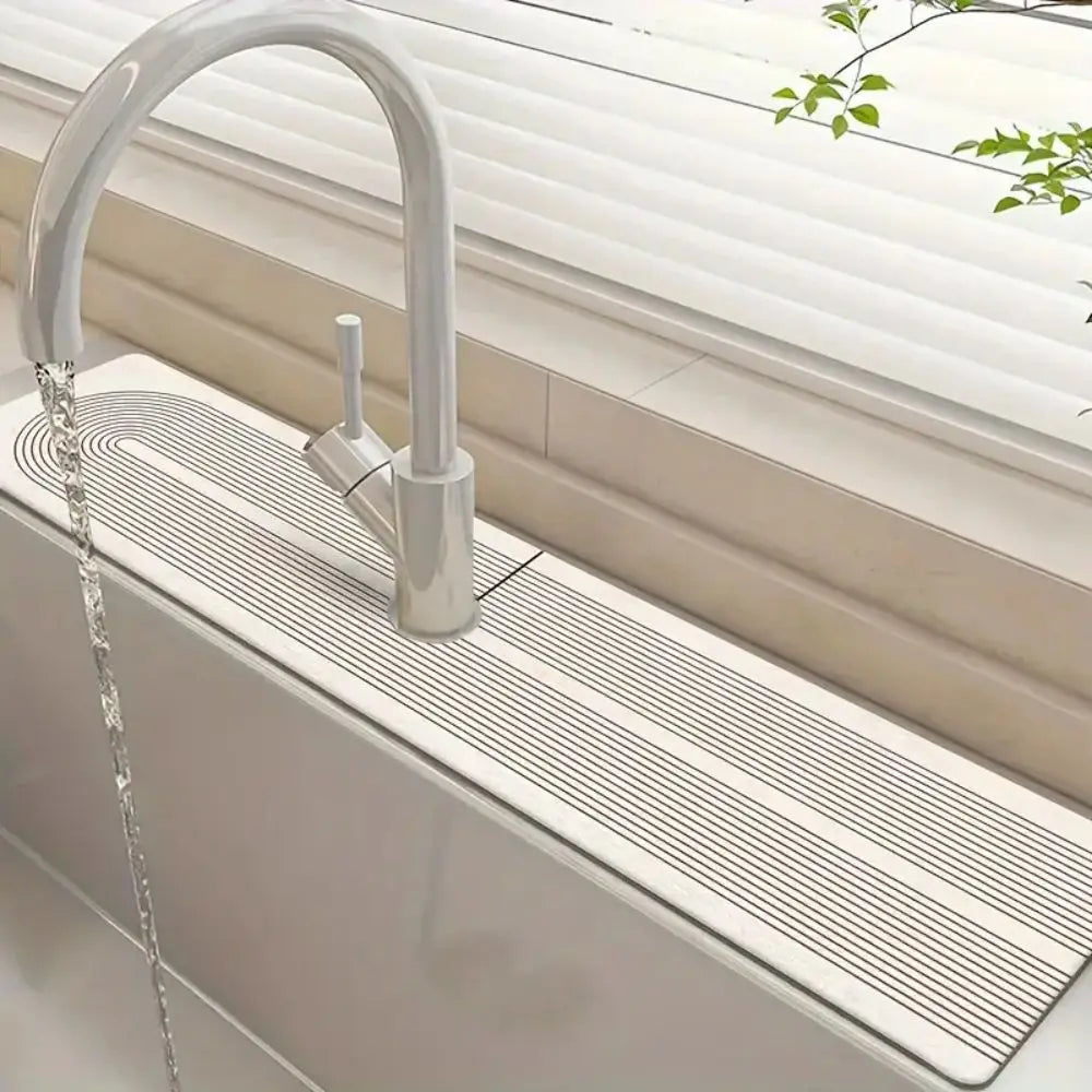 Kitchen Sink Mat – Absorbent Silicone Faucet Drip Pad
