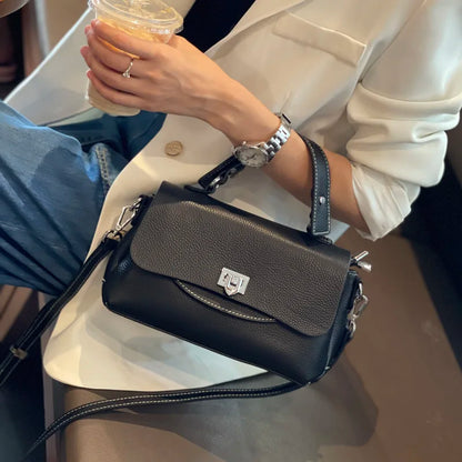 Women's Genuine Leather Crossbody Bag with Top Handle