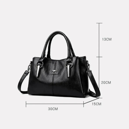 Leather Shoulder Bag – Women's Luxury 3-Layer Crossbody