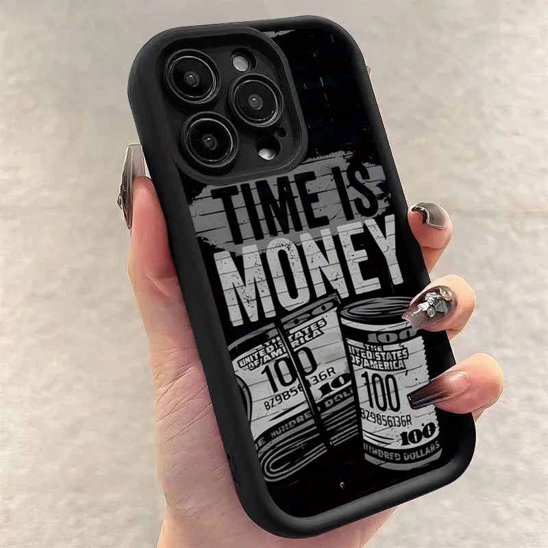 Time Is Money iPhone Case – Soft Silicone Printed Cover