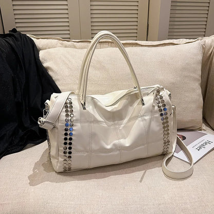 New Fashion Retro Style Metal Rivet Tote Bag