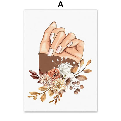 Beauty Salon Wall Art Print – Nordic Boho Nail Salon Poster