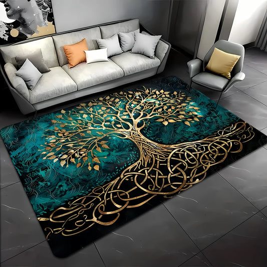 Tree of Life Rug – Nordic Celtic Style Floor Mat for Home