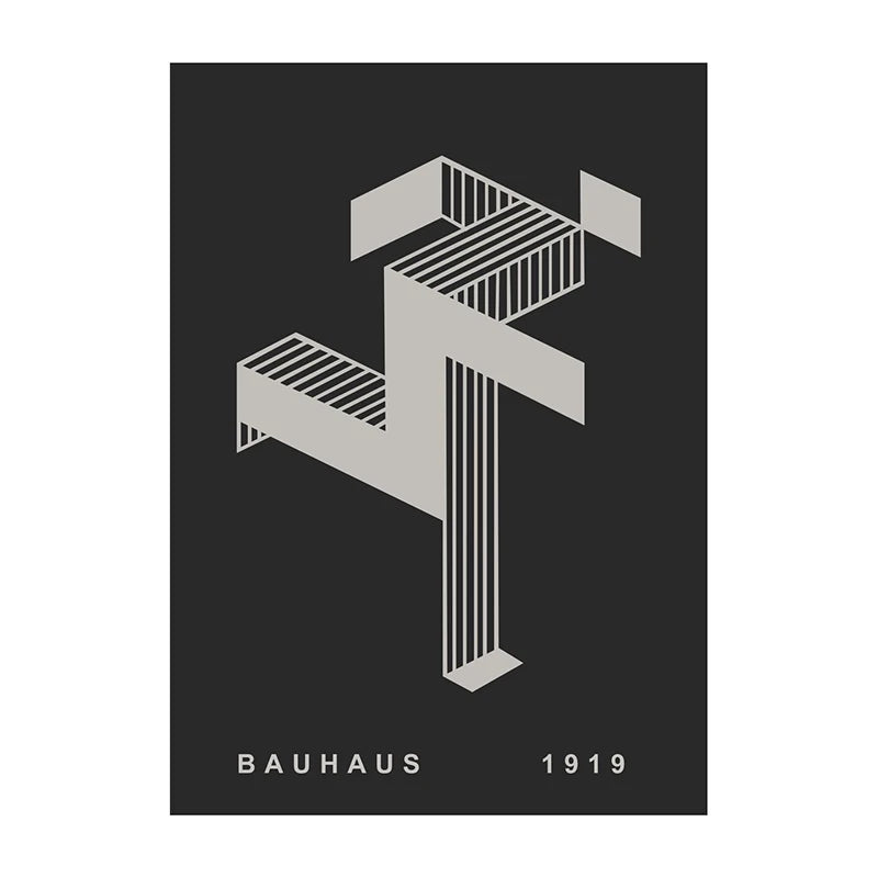 Bauhaus Geometric Abstract Art Poster – Minimalist Wall Print