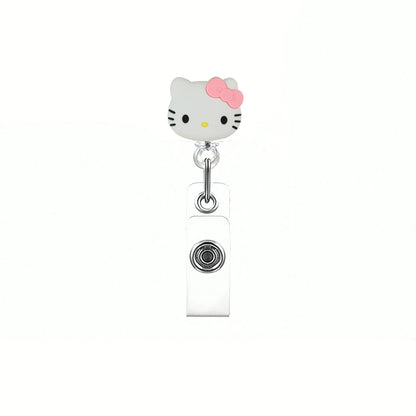 Sanrio Cat Retractable Badge Reel Keychain