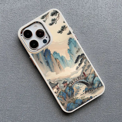 Mountain Peak Lake Vintage Silicone Phone Case