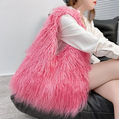 New Wool Women's Plush Shoulder Bags Y2k Hot Girls Faux Fur