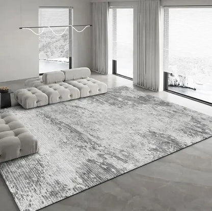 Modern Grey Area Rug – Soft Textured Carpet for Living Room & Bedroom
