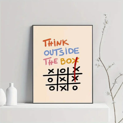 Think Outside the Box Motivational Wall Art Print – Colorful Poster