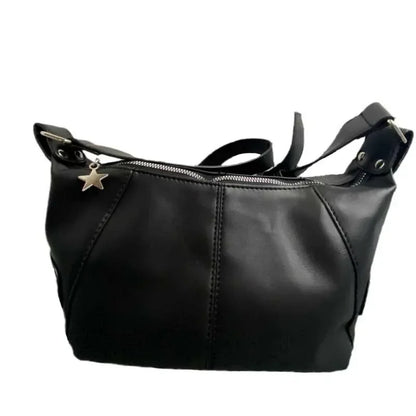 Y2K Korean Gothic Star Girl Black Handbag
