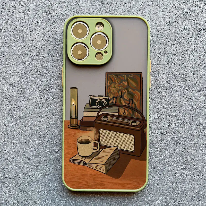 Retro Cat Vinyl Record iPhone Case – Aesthetic Cozy Cover