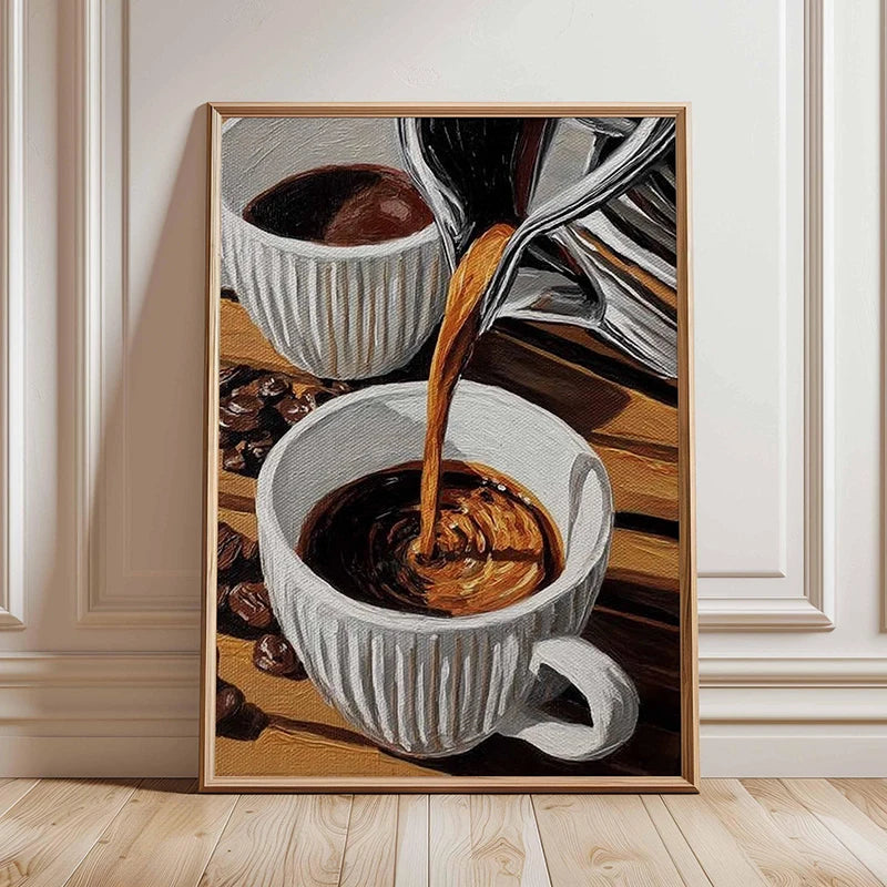 Rustic Kitchen Still Life Poster Vintage Bread Art Print Canvas Oil Painting Style Wall Picture