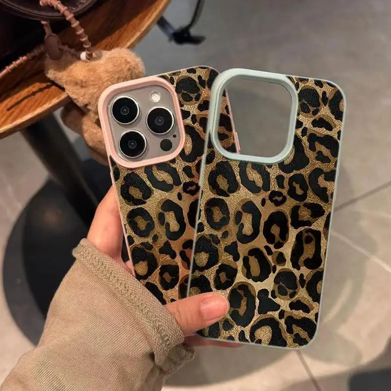 Leopard Print iPhone Case – Brown Animal Print Cover for iPhone 17 16 15 14 13 12 11 XR XS