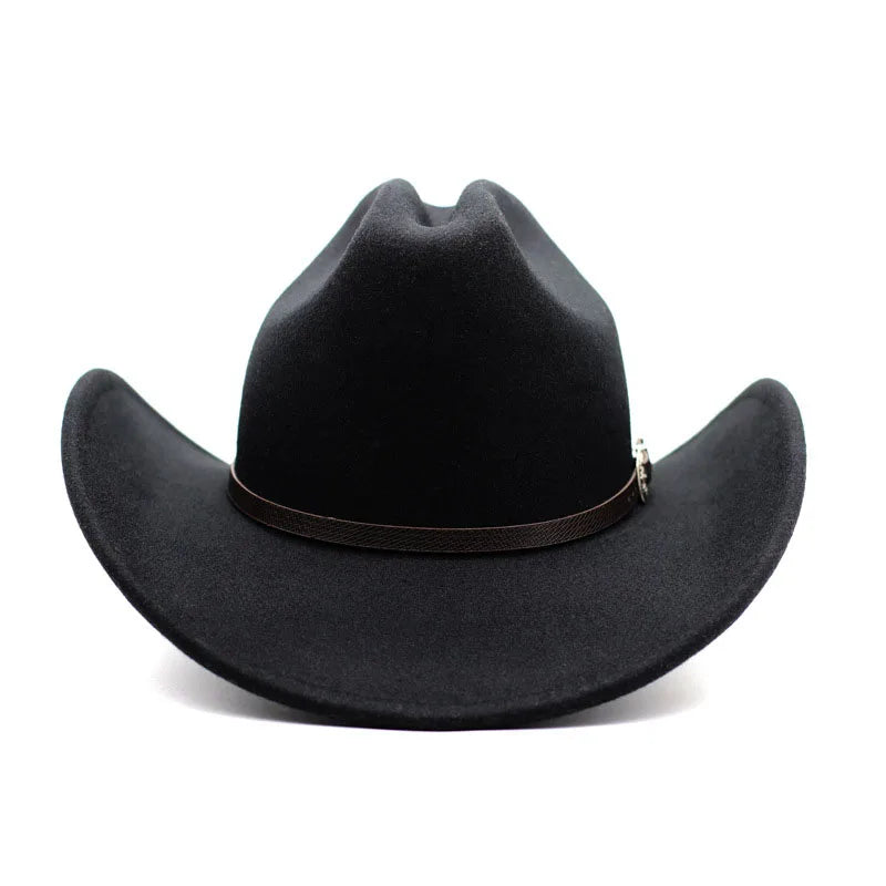 Wide Brim Cowboy Hat – Vintage Western Jazz Hat for Men & Women