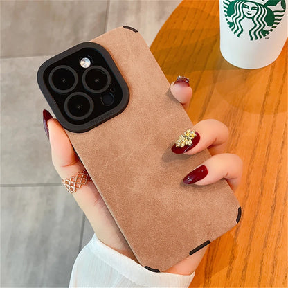 Luxury Matte Leather Silicone iPhone Case – iPhone 11 to 15 Series