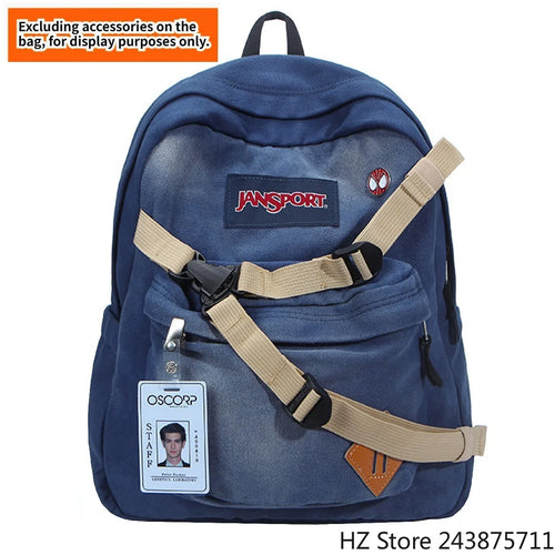 Spider-Man Denim Backpack – Large Laptop Travel Bag 40x30cm