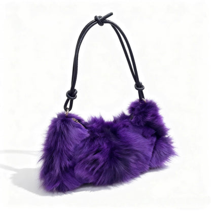 Fluffy Fur Shoulder Bag for Women – Luxury Handbag & Purse