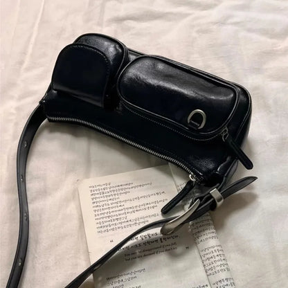 Retro Coffee Shoulder Bags Wallet Women Vintage Leather Pocket Chic Casual Handbag