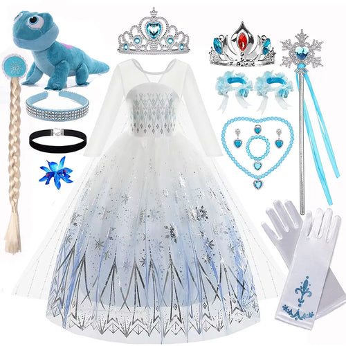 Elsa Princess Long Sleeve Frozen Dress
