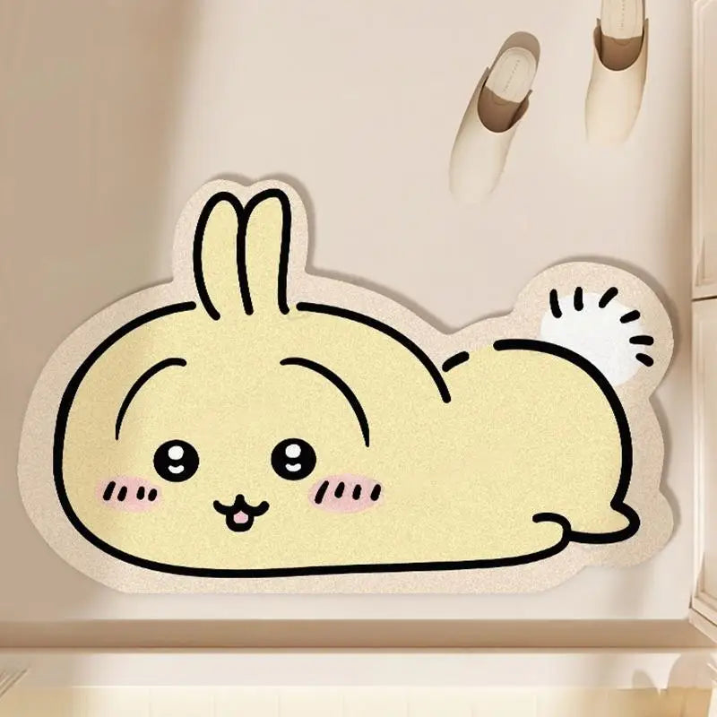 Cute Bunny Diatomaceous Earth Bath Mat – Non-Slip Quick Dry
