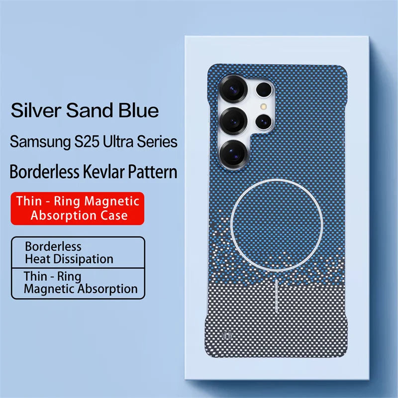 Samsung Galaxy Carbon Fiber MagSafe Case – Shockproof Kevlar Cover S25 S24 S23