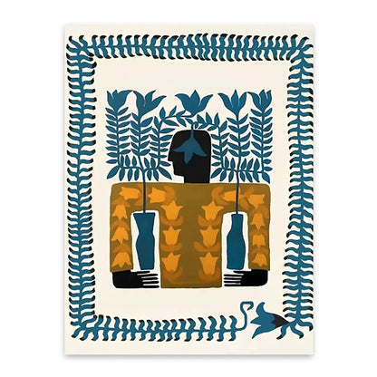 Abstract Tribal Vintage Poster Print – Retro Boho Canvas Wall Art