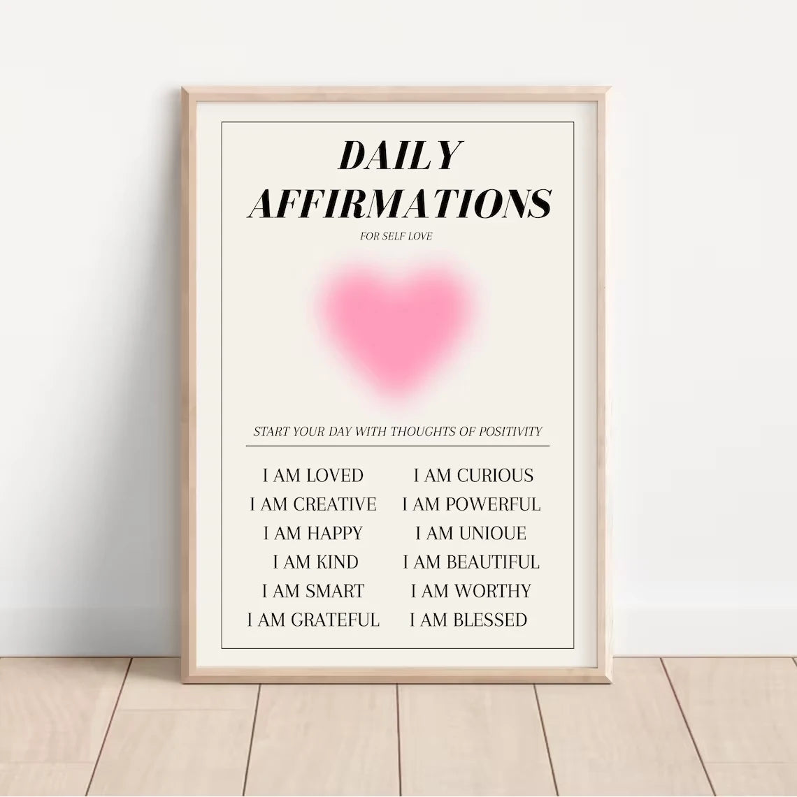 Pink Aura Affirmation Wall Art Poster Set – Angel Numbers & Butterfly Prints